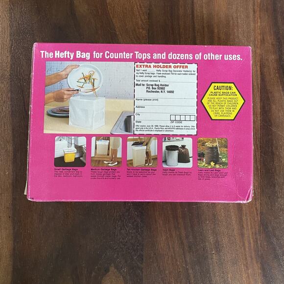 New Hefty Scrap Bags w/ Tear Off Ties 50 Bags 6.5 x 5.5 x 11 in Vintage - Picture 3 of 4
